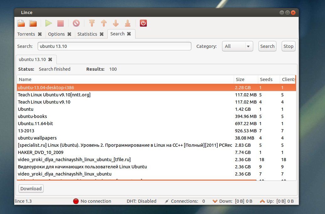 Lince bittorrent client