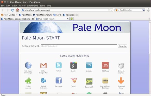 Pale Moon Browser in Ubuntu