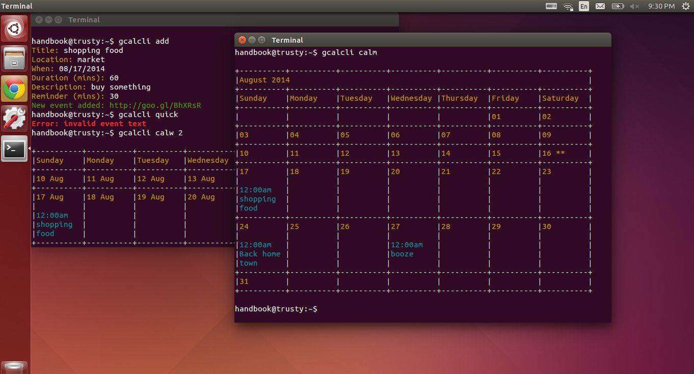 Gcalcli Google Calendar in Command Line /Desktop Widget UbuntuHandbook