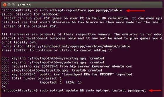 install ppsspp emulator in Ubuntu