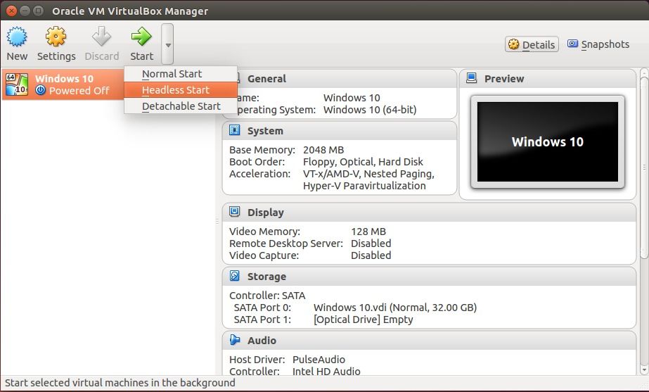 Install ubuntu server in virtualbox