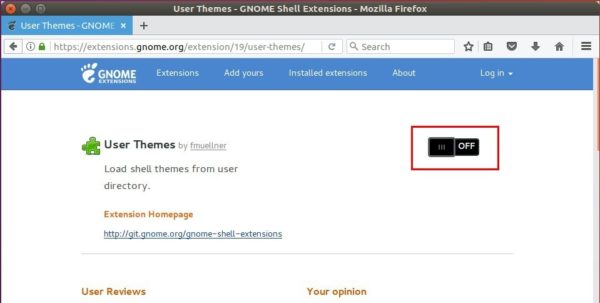 User Themes extension