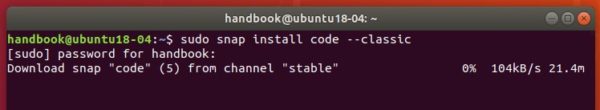 Install Visual Studio Code Via Official Snap In Ubuntu
