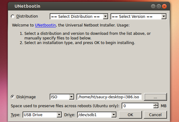 install linux on usb with unetbootin