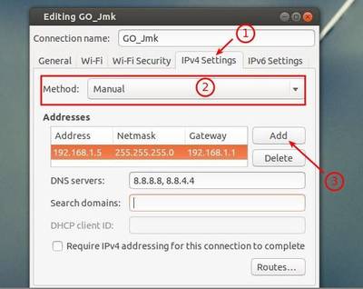 change to static ip address