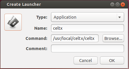 create celtx launcher for Ubuntu