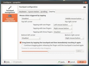 synaptiks touchpad tap configurations tool