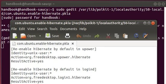 enable hibernate ubuntu 13.10