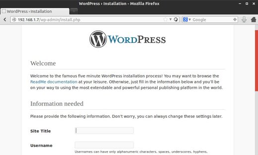 installing wordpress