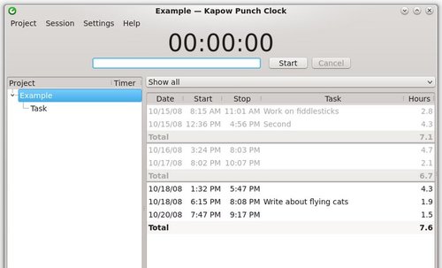 kapow punch clock