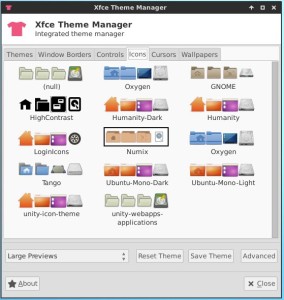 xfce theme manager icons