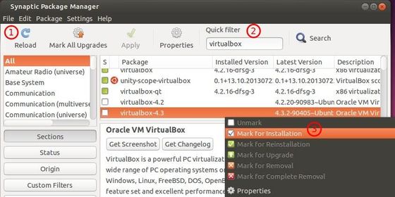 Install virtualbox in Ubuntu graphical way