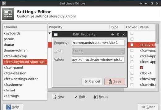 xfce4 add custom shortcut key