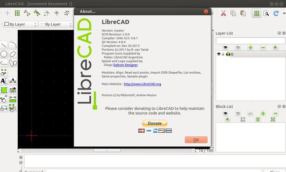 LibreCAd 2.0.0 Ubuntu