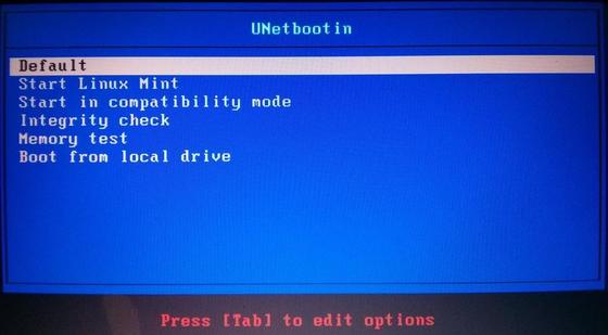 Linux Mint usb boot screen