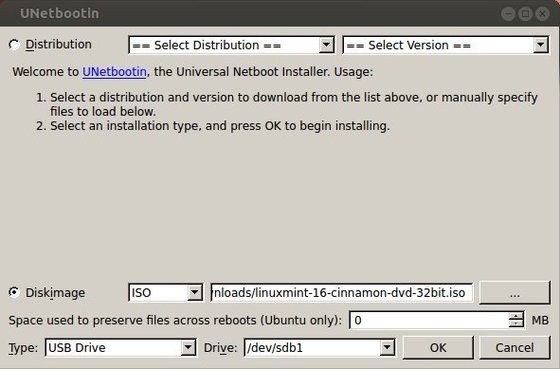 how to install linux iso file from usb