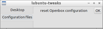 Lubuntu Tweak reset openbox