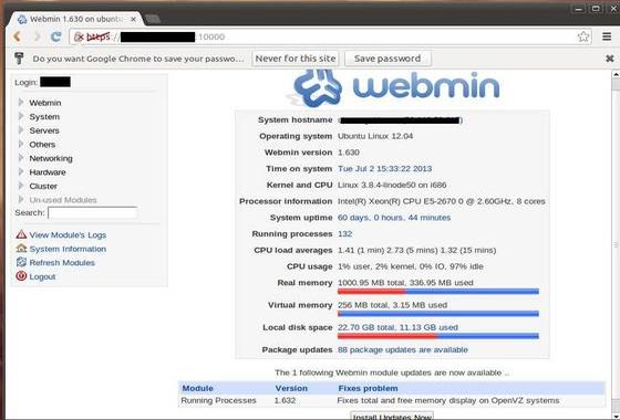 webmin ubuntu server