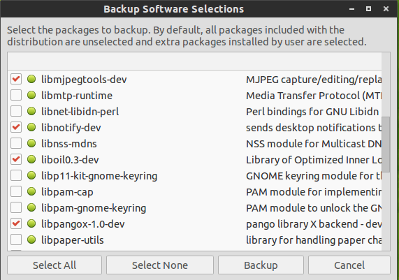 backup list of installed software
