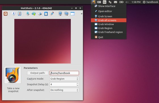 Install HotShots Screen Capture Tool in Ubuntu 14.10/14.04 | UbuntuHandbook