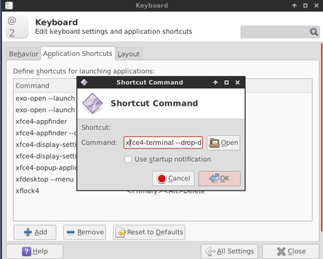 Xfce terminal Quake style