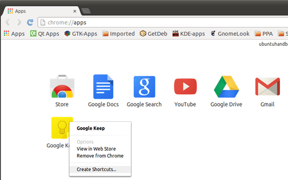 google keep on Ubuntu desktop