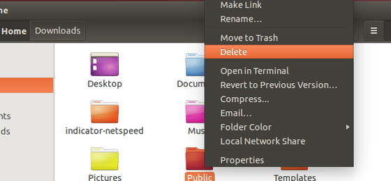 Ubuntu Delete Files bypassing Trash