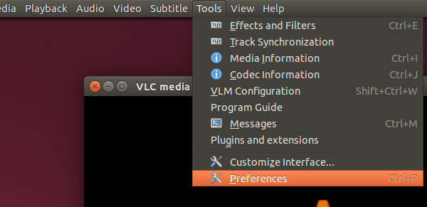 open VLC preferences 
