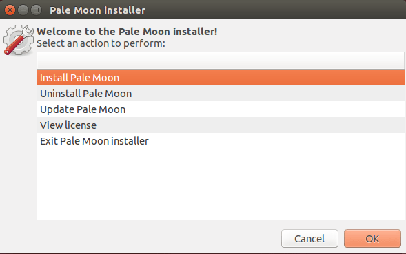 Pale Moon installer