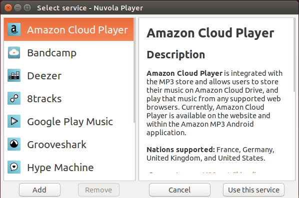Cloud Music Player in Ubuntu