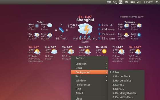 Gis Weather Widget in Ubuntu 14.04