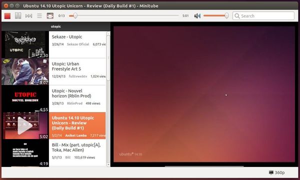 Minitube 2.2 Ubuntu 14.04