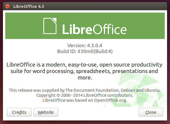 LibreOffice 4.3 in Ubuntu 14.04