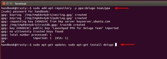Install Deluge from PPA