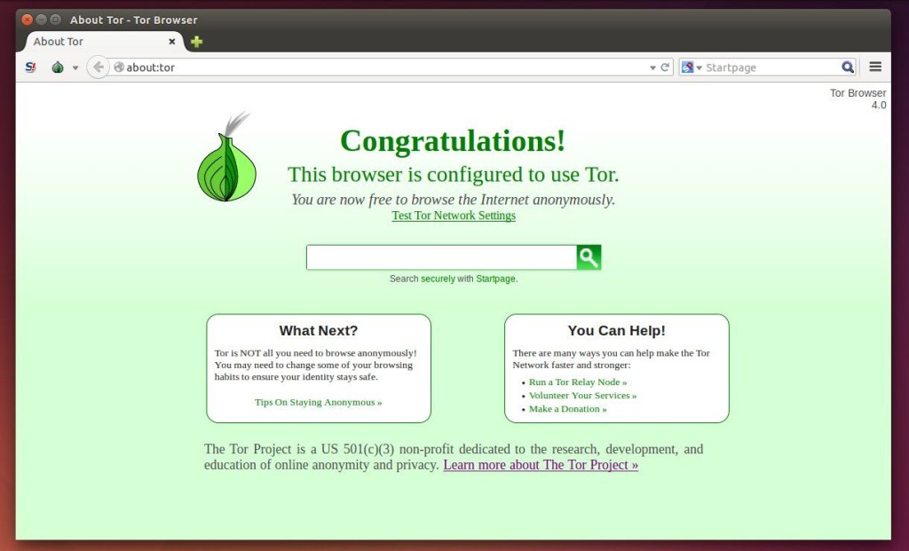 Tor Browser 4.0 in ubuntu