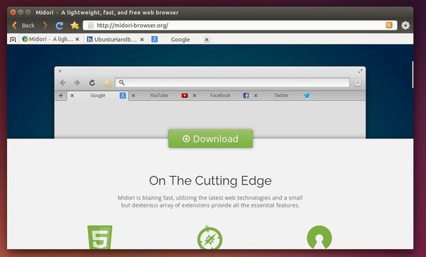 Midori Broser in Ubuntu