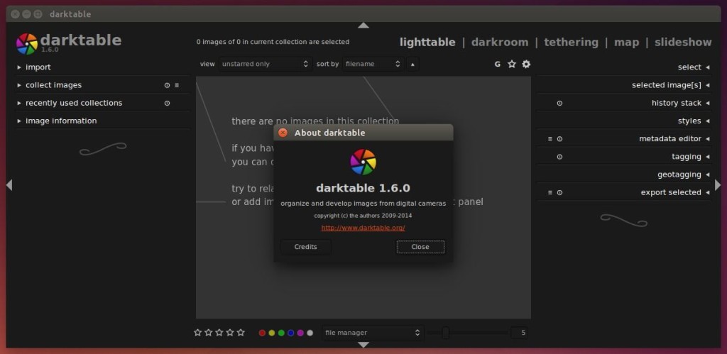 Darktable 1.6 in Ubuntu