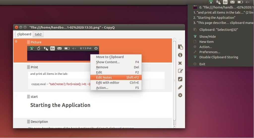 CopyQ clipboard manager in Ubuntu 14.04