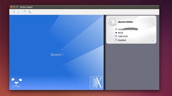 x2go client window
