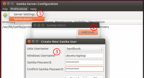 setup shared folders ubuntu samba