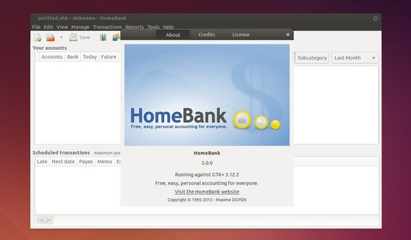 HomeBank 5 in Ubuntu 14.10