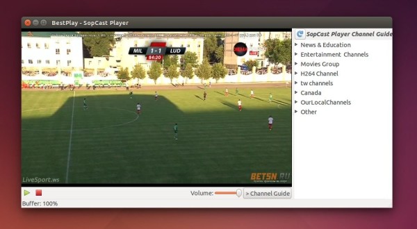 Sopcast Player in Ubuntu Unity