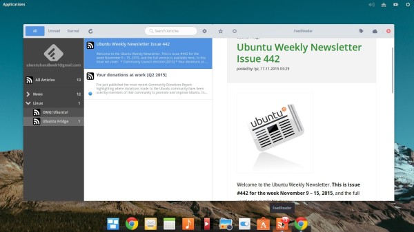 FeedReader in Elementary OS Freya