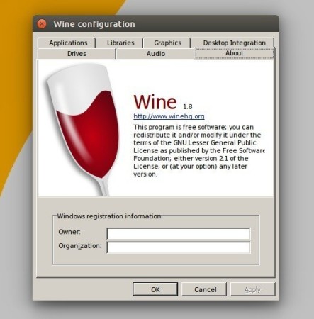 Wine 1.8 Configuration Editor