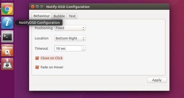 Notify OSD configuration 