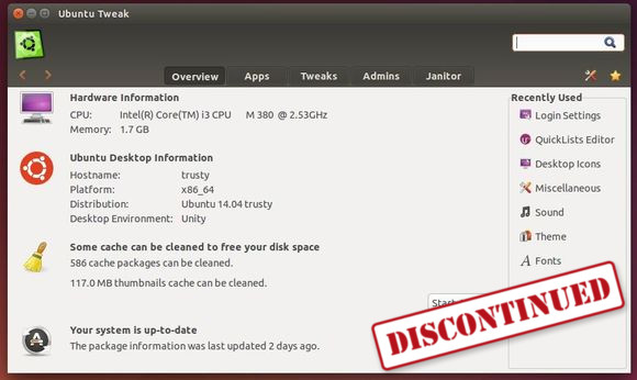 Ubuntu Tweak Discontinued