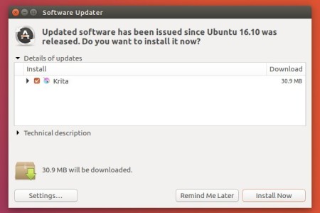 upgrade krita in Ubuntu 16.10