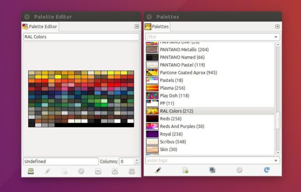 gimp color palettes