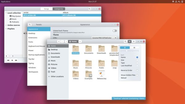 gnome pro in Ubuntu 17.04