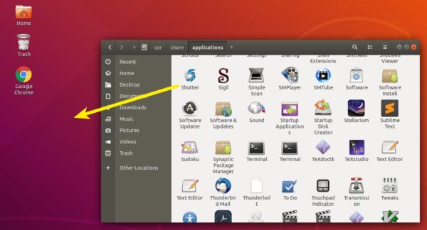 linux how to create a shortcut on desktop